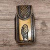 Leather Phone Belt Holster Handmade in Mexico Cowboy Jesus Virgin