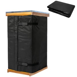 8 and 10 Frame Winter Bee Hive Wrap, 2 Deep Boxes & 2 Medium Box Adjustable Beehive Winter Protection Cover, 600D Oxford Cozy Windproof Warm Bee Hive Insulation Wrap for Most Bee Hive (85" x 33.8")