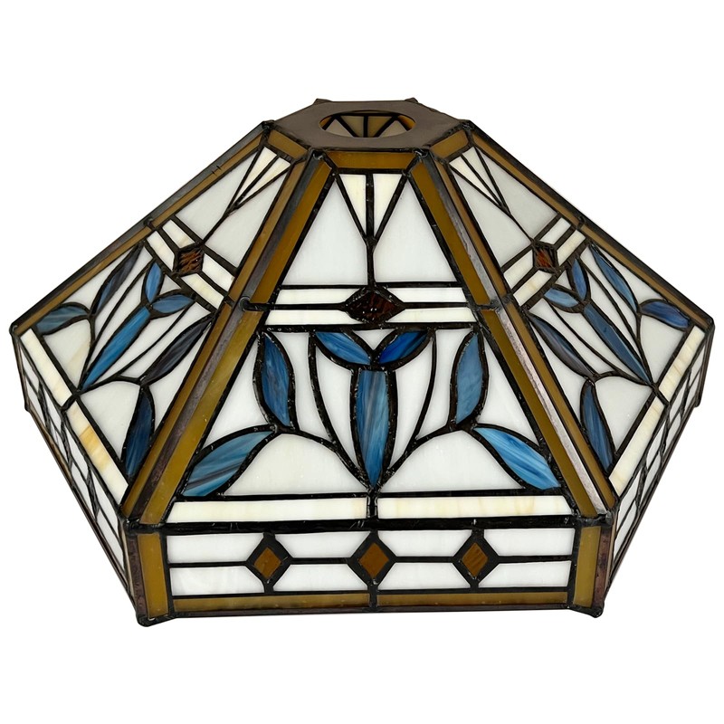 Capulina Tiffany Lamp Shade Mission Hexagon Stained Glass 12 Inches