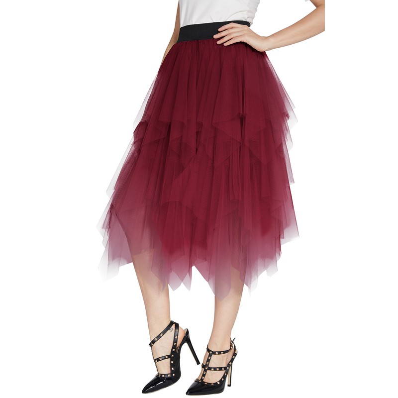 Women's Elastic Waist Tutu Princess Tulle Underskirt Pettiskirt - Petticoat