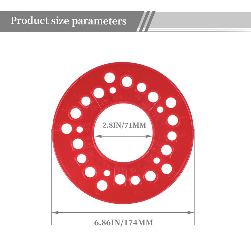 AOQIVIS Wheel Bolt Pattern Measuring Tool，Trailer Axle Bolt Circle Template，5