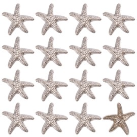 beinkmake 16Pcs Starfish Shaped Shell Buttons 20mm Alloy Antique Metal Shank Buttons Handmade Ocean Seashells Decorative Accessories for Sewing Dresses Suits Shirts Coats, Silvery