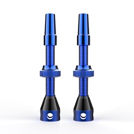 Shredr. Tubeless Valve Set, Blue, Presta Valves for Tubeless Tyres, Super Light Aluminium, Blue Anodised French Valve, For Normal Tubeless Rims