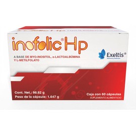 Inofolic HP, Suplemento Alimenticio a Base Myo-inositol, alfa-Lactoalbúmina y L-Metilfolato 60 Cápsulas