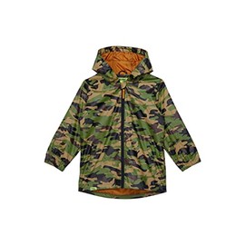 Western Chief Boy's Brush Camo Raincoat (Toddler/Little Kids) Olive 5 Little Kid