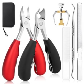 6 Piece Professional Toenail Pliers Set, Super Sharp Nail Clippers Made of Stainless Steel for Thick and Ingrown Strong Toenails, Toenail Scissors for Seniors, Pedicure Set for Paronychia