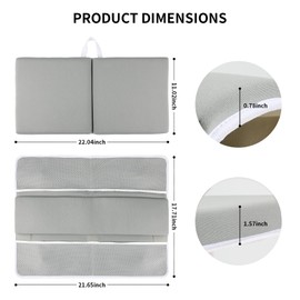 Comfortable Bath Kneeler and Elbow Rest Pad Set, Bathtub Kneeling Pad for Baby Bathing Parents, Painless Memory Foam Mat with Bath Toys Foldable Organizer Pockets Quick Drying Easy to Clean (Gray)