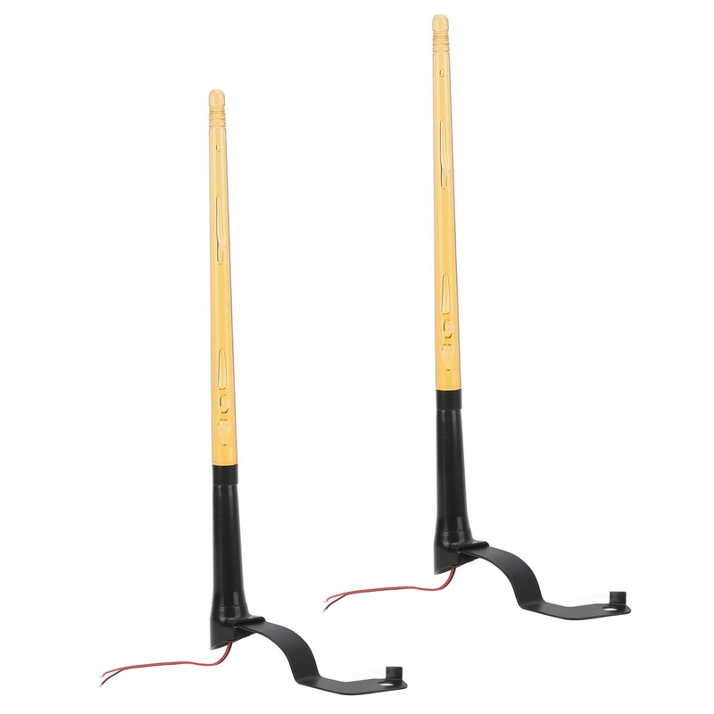 2 Pcs Whip Lights 340mm Long Amber Lighted Antenna Flagpole