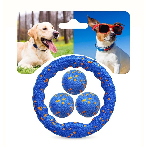 Karpic Popaws Indestructible Dog Ball Toy Set for Aggressive Chewers