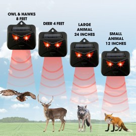 4 Pcs Racoon Repellent Outdoor - Deer Repellent - Solar Animal Repeller - Animal Repellent Outdoor - Predator Eyes Animal Deterrent - Skunk Deterrent - Deer Repellent Devices
