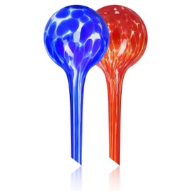 Mission Gallery Plant Watering Globes Set of 2 - Small Self Watering Globes for Indoor & Outdoor Plants - Multicolored, Automatic, Glass Watering Bulbs for Daily Use, Plant Watering Devices
