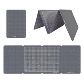 iMAT Flip Cutting Mat M Type – Foldable to A4-Like Size (24×35 cm), Expands to 96×35 cm, Double-Sided (Inches/CM Scale), Ideal for Craft Projects (Ash Grey)