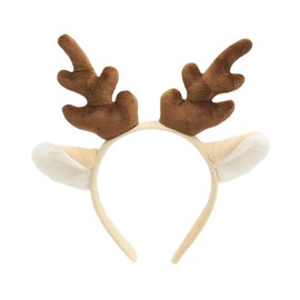 ZEYER Christmas Headband for Women Antlers Headband Brown Deer Ears Head Band Christmas Accessories Holiday Party Decorations Deer Costume for Women 1PCS