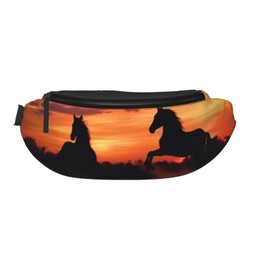 Dujiea Fanny Pack, Animal Horse Waist Bag with Headphone Hole Belt Bag Adjustable Sling Pocket Fashion Hip Bum Bag for Women Men Kids Outdoors Casual Travelling Hiking Cycling