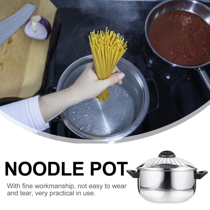 MAGICLULU Stainless Steel Noodle Pot with Lid Lightweight Cooking Pot