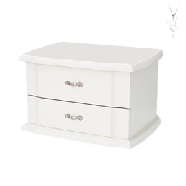 Jozen Gift White Double Layer Ballerina Musical Jewelry Box with Mirror for Girls and Women,Jewelry Storage Music Chest,Gifts for Christmas, Birthday and all Holidays