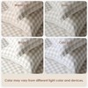 DAPU Linen Sheets Set Full, Gingham Check Plaid 100% Washed
