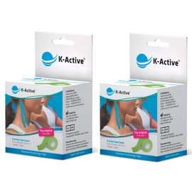 K-Active Kinesiology Tape classic water resistant and Hypo-Allergenic 50 mm x 5 m Green, , ,