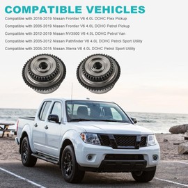 zayody 2 PCS Intake VVT Sprocket Cam Phaser Compatible with Nissan Frontier 2005-2019 NV3500 2012-2019 Pathfinder 2005-2012 2005-2015 Cam Phaser Sprocket Gear Replacement for 130258J100 13025CD000