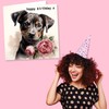 Beautiful Puppy and Rose Birthday Card - Happy Birthday x