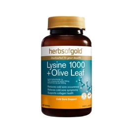 Herbs of Gold Lysine 1000 + Olive Leaf 100 Tablets
