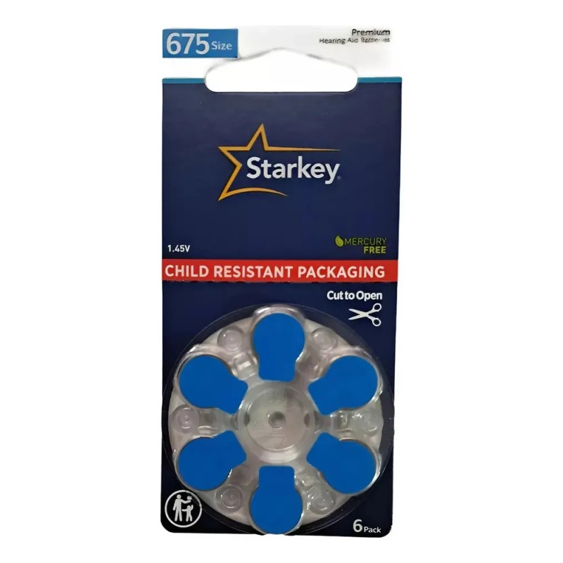 Pilas Starkey Para Aparato Auditivo Azul No. 675 60 Pzs