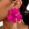 Hot Pink Flower Earrings for Women Big Floral Earrings Large