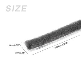 METALLIXITY Brush Seal Seal Strip (9/32"x5/16"x32.8ft), Elastic Door Brush Strip for Card Slots - for Sliding Door Window Wardrobe Seal