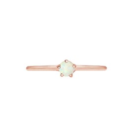 Elli Basic Geo Women's Ring with Synthetic Opal in 925 Sterling Silver, Sterling Silver, Opal