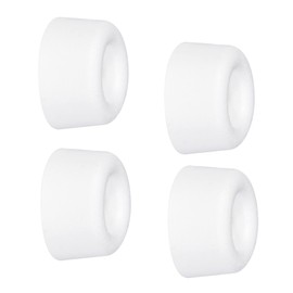Wagner Doorstop Volcano Mini 4pcs. Set - Ø 18 x 10 mm, White Retro Style Buffer Made of Solid Rubber, to be Screwed on Walls - 15501104