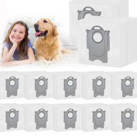 12 Pack Dust Bag Compatible with Roborock S8 Pro Ultra, S8+, Q7 Max+, Q8 Max+, Q5 Max+, Q5+, Q5 Pro+, S7 Max Ultra, S7 MaxV Ultra, Q7+ Robot Vacuum Cleaner, 3L Large Capacity Disposable Bag
