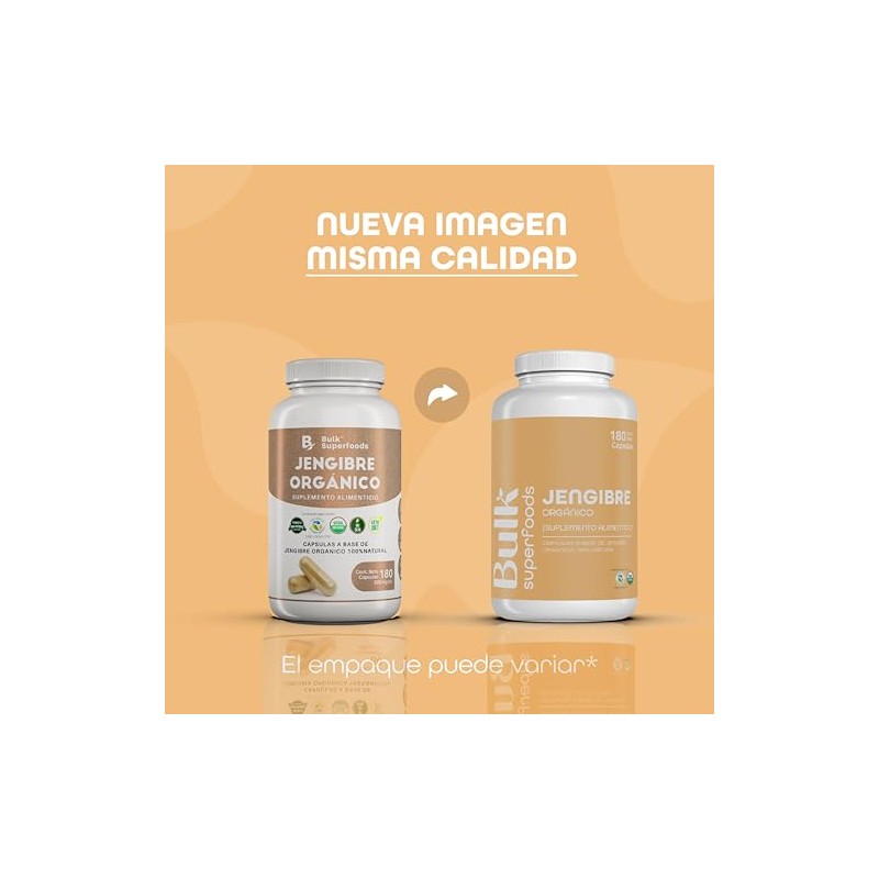BULK SUPERFOODS Jengibre Orgánico 100 Natural Suplemento Alimenticio