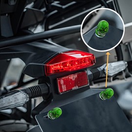 Temzzer Skull License Plate Bolts Motorcycle Anti-Theft Skull Car Plate Screws 4 Pcs License Frame Screws Bolts for Most Vehicle Motorbike (Green)