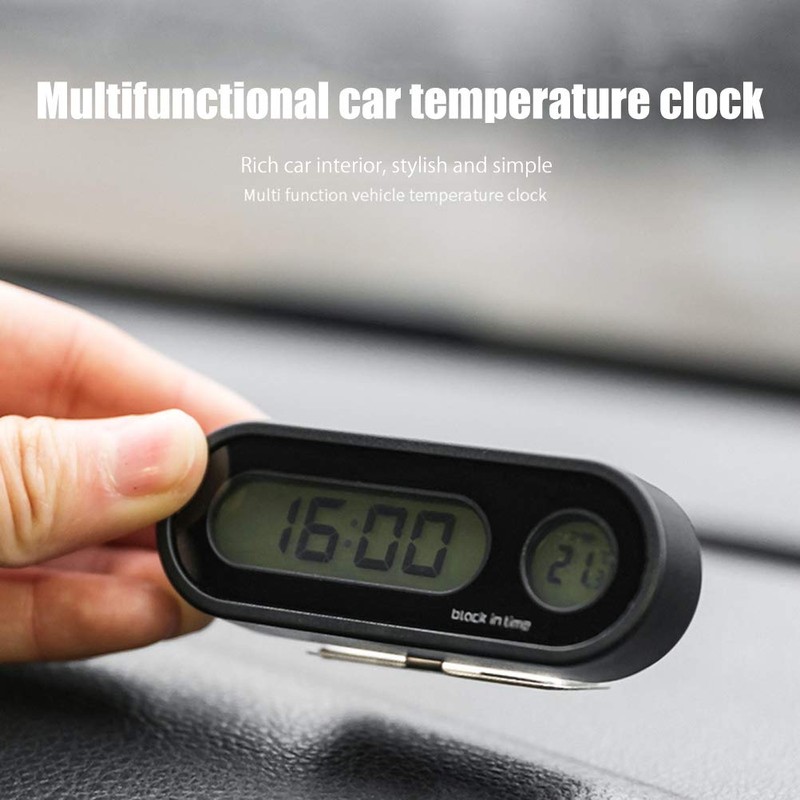 Car Clock Thermometer LED Backlight 2 in 1 Dashboard Clock