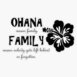 EB Store Ohana Vinyl Waterproof Sticker Decal Car Laptop Wall Window Bumper Sticker 5inch
