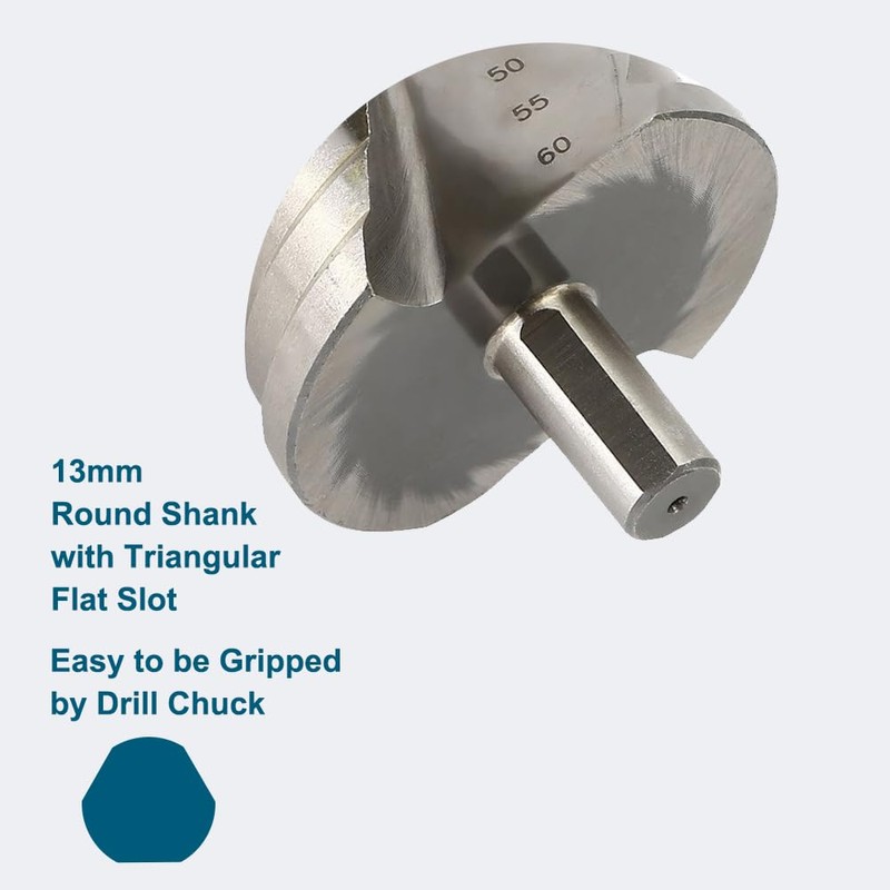 CUKCIC Step Drill HSS Spiral Slot Round Shank Cone Drill