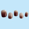 Brown Press on Nails Short Square Fall Fake Nails Gradient