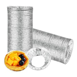 DTYGUIXE Pack of 250 Egg Tart Moulds, Aluminium Foil Cups, Round Egg Tart Tins Mould, Egg Tart Mould, Aluminium Muffin Moulds, Cupcake Moulds, Muffin Cupcake Tin for Pastries, Pudding