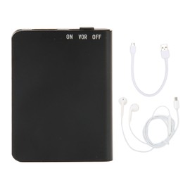 Voice Activated Recorder Intelligent Noise Reduction U Disk MP3 Player Digital Voice Recorder for Lectures Interview Neutral English Black 8GB