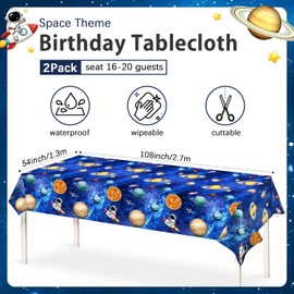 Heboland Astronaut Space Party Tablecloth, 137x274cm, 2 Pack