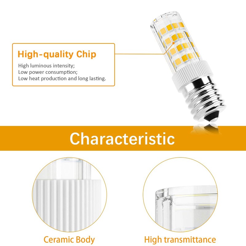 DiCUNO E17 LED Bulb,Appliance Bulbs, Microwave Oven, Stovetop Light, 4W