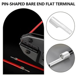 VGOL 25pcs Tinned Pure Copper Non Insulated Flat Pin Terminal Naked Needle Connector For Copper Tube Flat Pin Terminals 25mm² Cable
