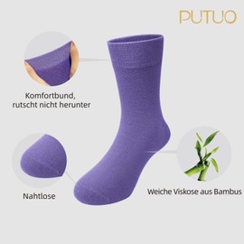 PUTUO Kids Socks for Boys Girls: Seamless Kids Socks Made of Bamboo Viscose - Soft Breathable Unisex Kids Stockings Size 23-38 for School Everyday 5 Pairs, Colourful, 31 - 34