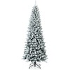 Furniga 7.5FT Snow Flocked Christmas Tree, Hinged Pencil Snow Tree