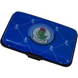 I LUV LTD Credit Card Holder Wallet, Traditional Scottish Thistle Design with Pattern, RFID Blocking Card Protector, Metal Business Pocket ID Case for Men and Women