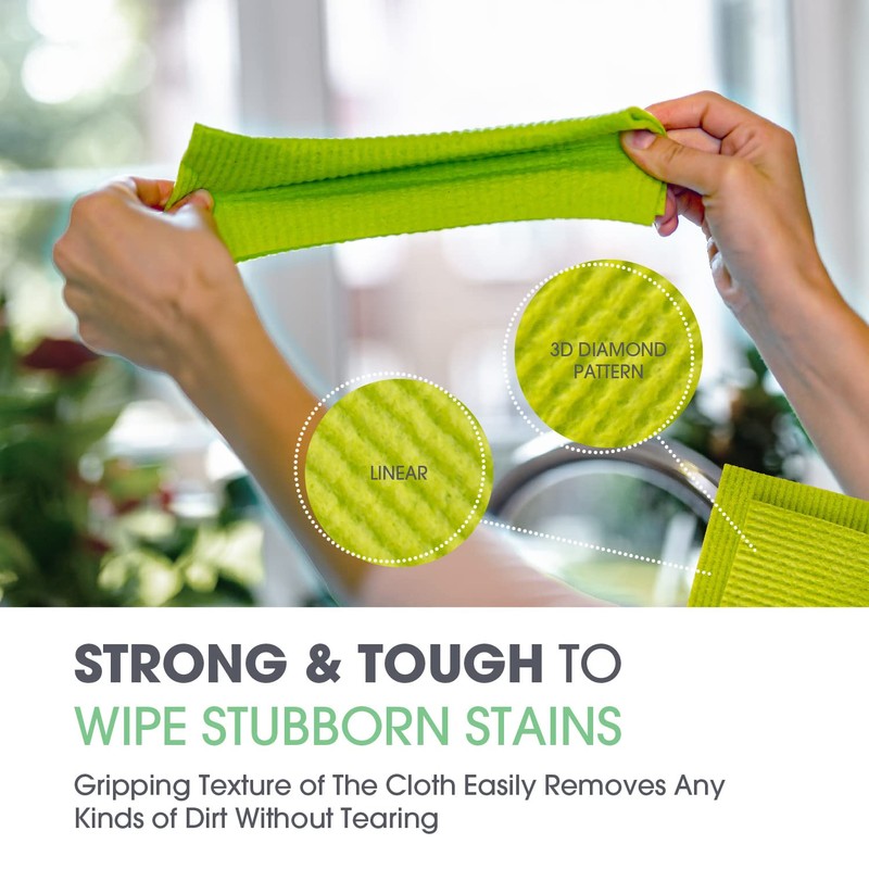 The EcoGurus Swedish Dishcloths for Kitchen, Highly Absorbent Natural Swedish
