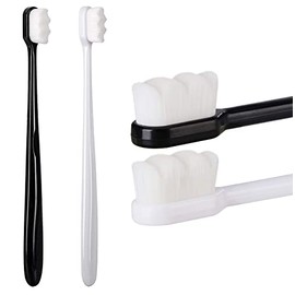 Hongjin Cepillo Dental Extra Suave, Cerdas Ultra Suaves para Adultos, Cerdas Micro Nano 15000, Negro y Blanco