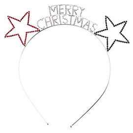 ACCESSORIESFOREVER Women Christmas Jewelry Crystal Rhinestone Festive Merry Christmas Headband HA481 MT
