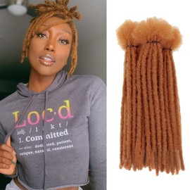Loc Extensions Synthetic Hair 12 Inch 30 Strands Ombre Blonde Dreadlock Extensions 0.4 cm Locs Extensions Dreads Extensions for Men Women Locs Handmade Permanent Locs (30#, 12inch)