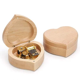 Music Box, 18 Valves, Heart-Shaped Maple Wooden Music Box, Gold-Plated Movement, Maple Wooden Music Box, Birthday Gift, Women's, Popular, Musical Box, Stylish, Interior Goods, Healing Goods,